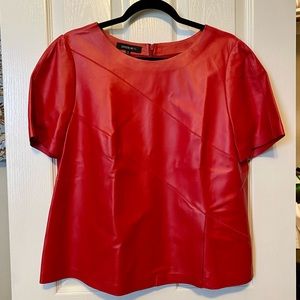 Lafayette 148 Red Leather Top